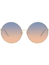 Linda Farrow Round Frame Sunglasses In Pink