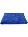 Alexander Mcqueen Skull-embroidered Beach Towel In Blue