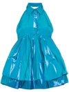 Rosie Assoulin Sleeveless Peplum Silk Cotton Blend Top In Blue