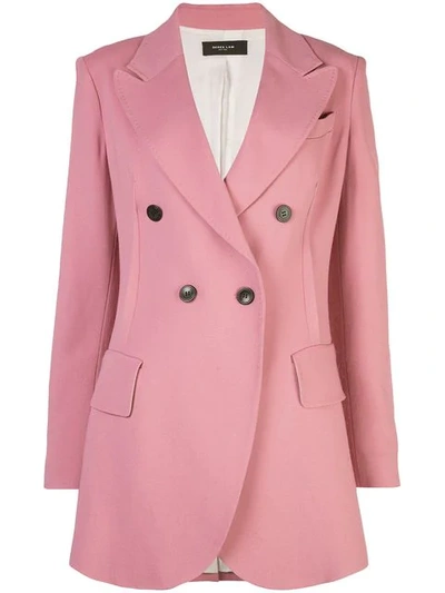 Derek Lam Double Breasted Stretch Crepe Blazer In Pink