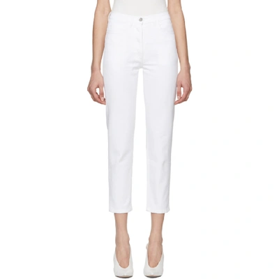 A_plan_application A-plan-application White Straight Cropped Jeans