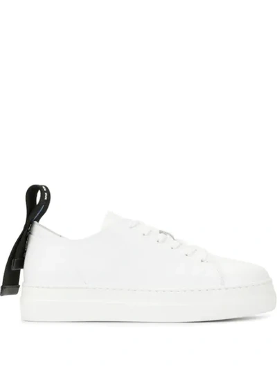 Msgm Contrast Pull Tab Sneakers In White