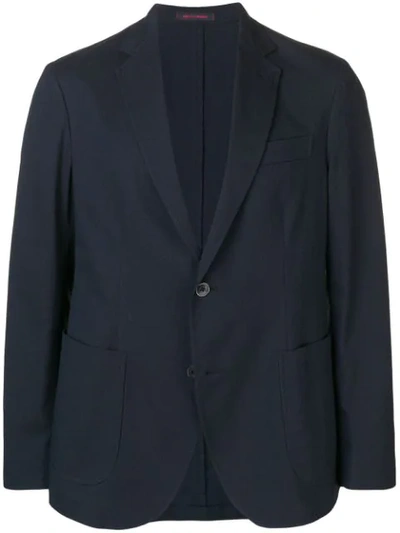 The Gigi Notched Lapel Blazer Jacket In Blue