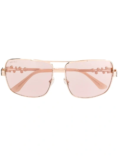 Jimmy Choo Tonias Square-frame Sunglasses In Pink