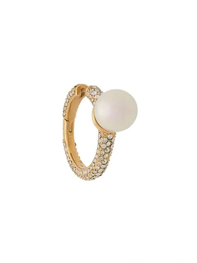 Ambush Pearl And Crystal Earring In Gold