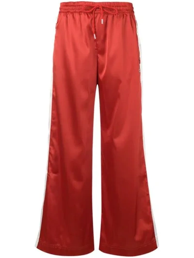 Fila Wide Leg Track Trousers In Red