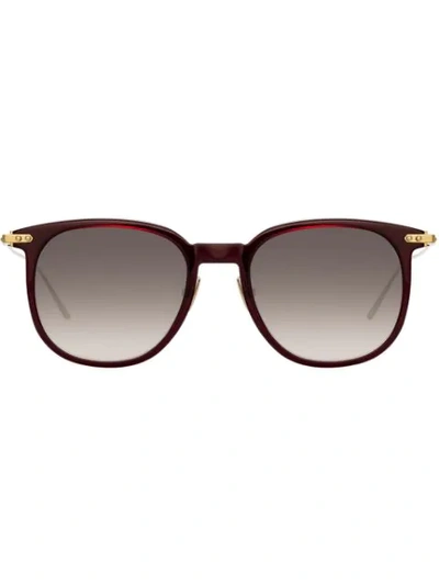 Linda Farrow Square Frame Sunglasses In Red