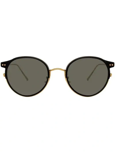 Linda Farrow Oval Frame Sunglasses In Black