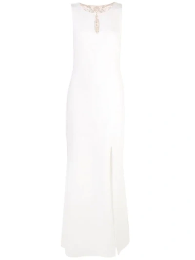 Aidan Mattox Keyhole Gown In White