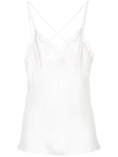 Alberta Ferretti Lace-detail Camisole Top In White