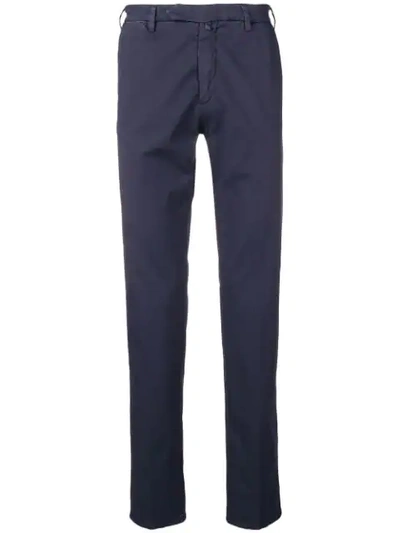 Borrelli Mid Rise Chino Trousers In Blue