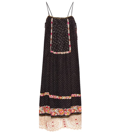 Ulla Johnson Nara Studded Embroidered Linen And Cotton-blend Dress In Indigo