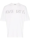 Stone Island Upside Down Logo Embroidered Cotton T-shirt In White