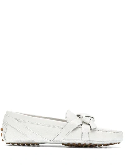 Tod's Bow Detail Loafers In B001 White