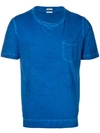 Massimo Alba Crewneck Chest Pocket T In Blue