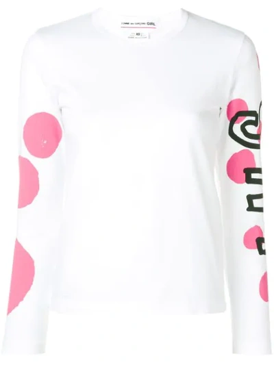 Comme Des Garcons Girl Crew Neck Longsleeve In White