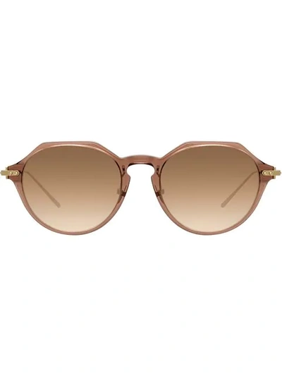 Linda Farrow Angular Sunglasses In Brown