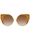 Linda Farrow Cat Eye Sunglasses In Brown