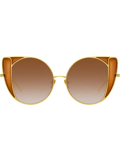 Linda Farrow Cat Eye Sunglasses In Brown