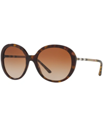 Burberry Check-temple Gradient Butterfly Sunglasses In Dark Tortoise/brown