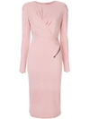 Tom Ford Long-sleeve Midi Dress In Pink