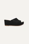 Carrie Forbes Karim Woven Raffia Wedge Sandals In Black