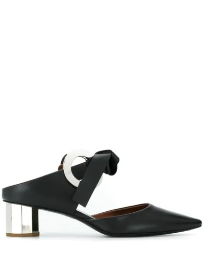 Proenza Schouler Grommet Block Heel Mules In Black