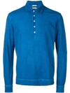 Massimo Alba Long Sleeved Polo Shirt In Blue