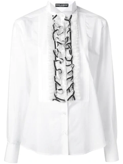 Dolce & Gabbana Frill Shirt In White
