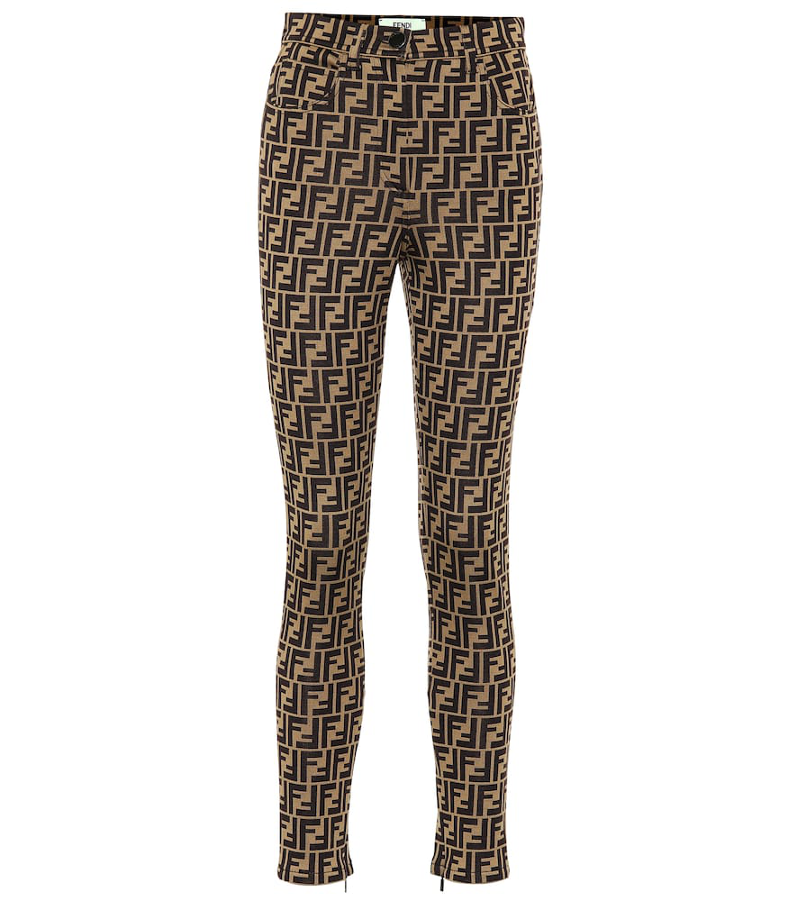 Fendi Cotton-blend Jersey Pants In Brown | ModeSens