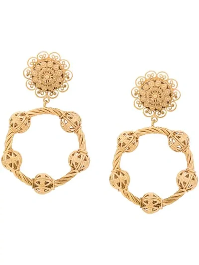 Dolce & Gabbana Clip-on Pendant Earrings In Gold