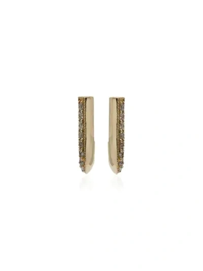 Lizzie Mandler Fine Jewelry Pave Diamonds Knife Edge Earrings In Gold