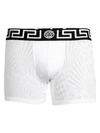 Versace Stretch Cotton Trunks In Optical White