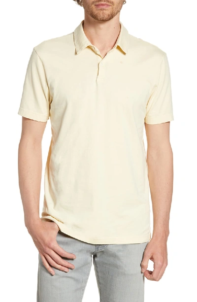 James Perse Slim Fit Sueded Jersey Polo In Gesso