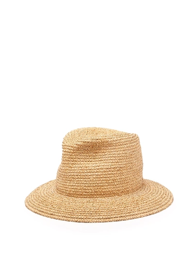 Albertus Swanepoel Lucca Braided-raffia Panama Hat In Brown