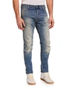 G-star Raw 5620 3d Zip-knee Skinny Fit Jeans In Light Vintage Aged In Med Blue