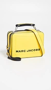 Marc Jacobs The Box Small Leather Crossbody In Lemon Yellow/gold