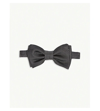 Hugo Boss Printed Jacquard Silk Bow Tie In Black