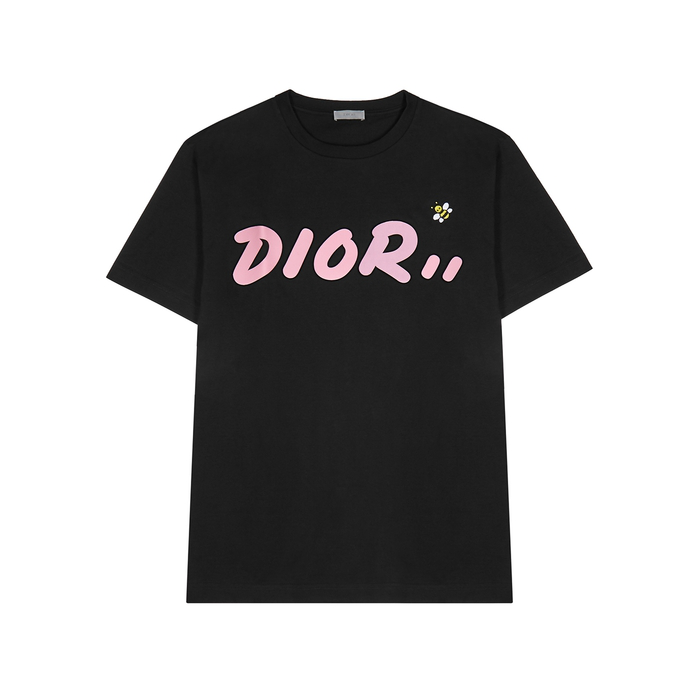 Dior X Kaws Logo Jersey T-shirt In Black | ModeSens