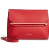 Strathberry East/west Stylist Calfskin Leather Clutch - Red In Ruby