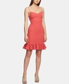 1.state Ruffle-hem A-line Dress In Coral Poppy