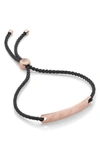 Monica Vinader Engravable Havana Mini Friendship Bracelet In Rose Gold/ Black