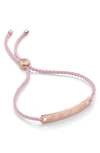 Monica Vinader Engravable Havana Mini Friendship Bracelet In Rose Gold/ Ballet Pink