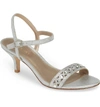 Pelle Moda Ilsa Crystal Embellished Sandal In Silver Suede