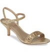 Pelle Moda Ilsa Crystal Embellished Sandal In Platinum Gold Suede