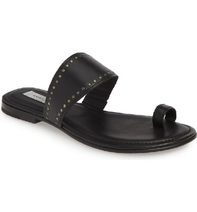 Ariat Studded Toe Loop Slide Sandal In Black Leather