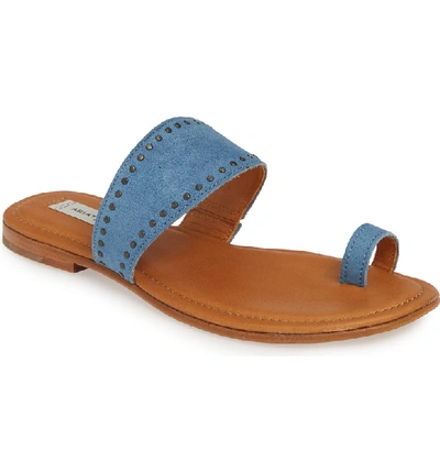Ariat By  Studded Toe Loop Slide Sandal In Denim Leather