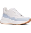 Alexander Mcqueen Oversized Lace-up Sneaker In White/ Pale Blue