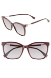 Fendi 57mm Gradient Square Sunglasses - Plum