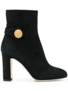Dolce & Gabbana Embellished Suede Ankle Boots In Black